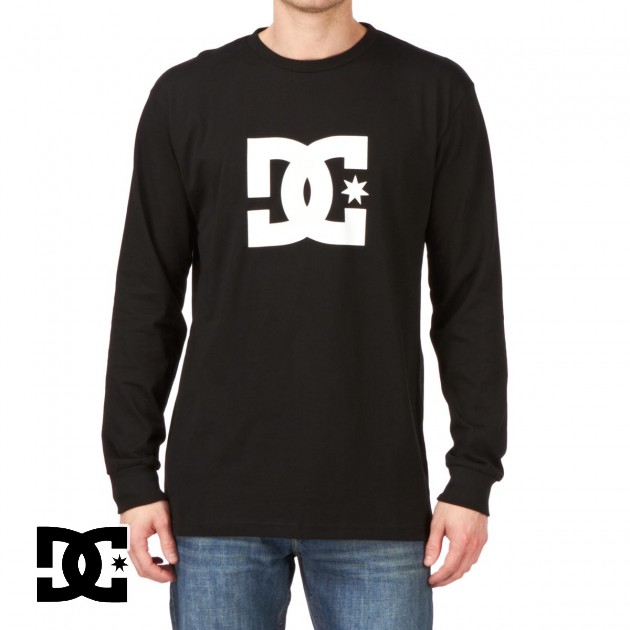 DC Mens DC Star Long Sleeve T-Shirt - Black/White
