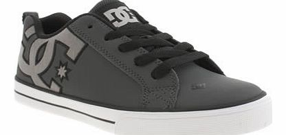 kids dc shoes dark grey court graffik vulc