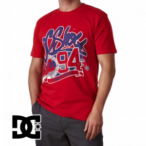 DC T-Shirts - DC Spangled T-Shirt - Primary Red