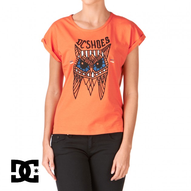 Womens DC Owl T-Shirt - Hot Coral