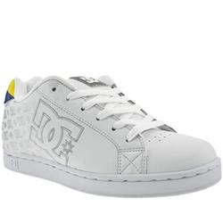 Male Character Leather Upper Dc Shoes in White and Silver