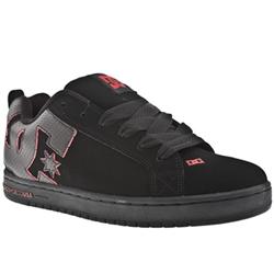 Male Court Graffik Suede Upper Dc Shoes in Black and Red