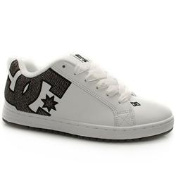 Dcshoe Co Male Court Graffik Too Leather Upper Dc Shoes in White and Black