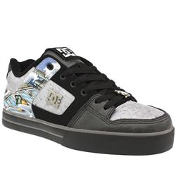 Male Db Pure Se Leather Upper Dc Shoes in Black and Grey