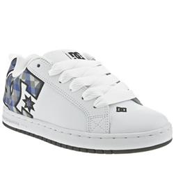 Male Dc Shoes Court Graffik Leather Upper in White and Blue