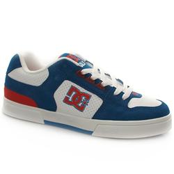 Male Kalis Se Leather Upper Dc Shoes in White and Blue