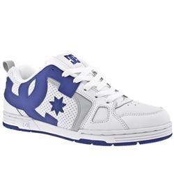 Male Major Leather Upper Dc Shoes in White and Blue