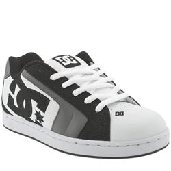 Male Net Leather Upper Dc Shoes in White and Black