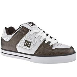 Male Pure Leather Upper Dc Shoes in White and Brown