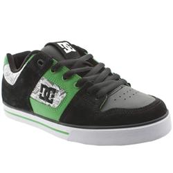 Male Pure Slim Xe Suede Upper Dc Shoes in Black and Green