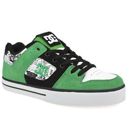 Male Pure Xe Suede Upper Dc Shoes in Black and Green