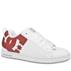 Male Shoes Court Graffik Sn Leather Upper Dc Shoes in White and Red
