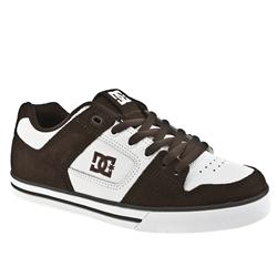 Male Shoes Pure Slim Suede Upper Dc Shoes in Brown and White