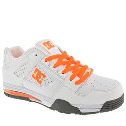 Male Spartan Low Sn Manmade Upper Dc Shoes in White and Orange
