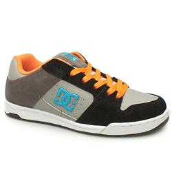 Male Stat Leather Upper Dc Shoes in Black and Grey