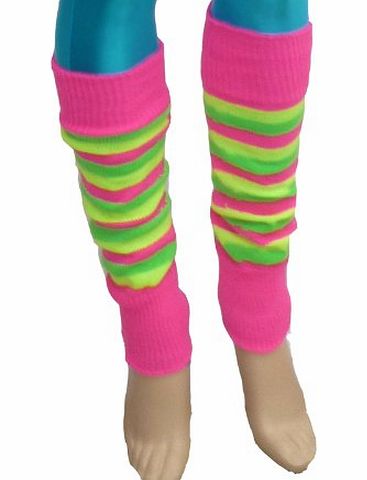 DCUK 40cm Barbie Costume Legwarmers from Toy Story, Florescent Striped Leg Warmers (Flo Striped)