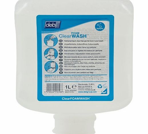 DEA Deb CLR1L Clear Foam Wash Hand Cleaner 1 L