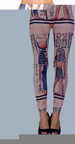 Dear-lover Womens Egyptian Pharaoh and Queen Understated Leggings One Size Multicoloured