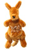 Kangaroo Puppet with Two Finger Puppet Babies in Pouch