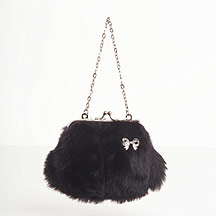 Black faux fur mini bag