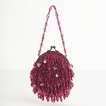 Debenhams Dark pink beaded mini bag