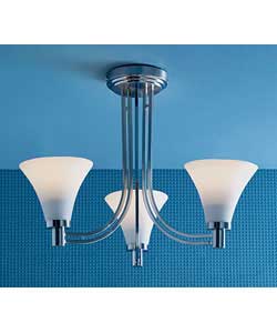 Deco 3 Light Brushed Chrome Ceiling Fitting