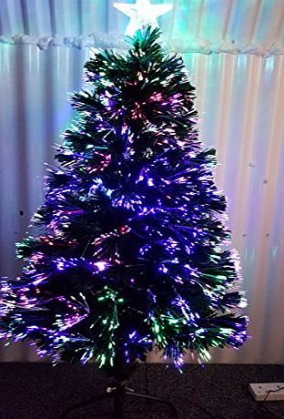 Decor-It  2015 90cm 3ft Green Star Fibre optic Pre lit Christmas Tree