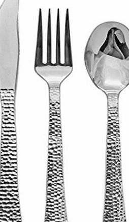 Decorline Elegant Silver-look Heavy Weight Disposable Hammered Effect Plastic Cutlery Set, (120 Piece set)