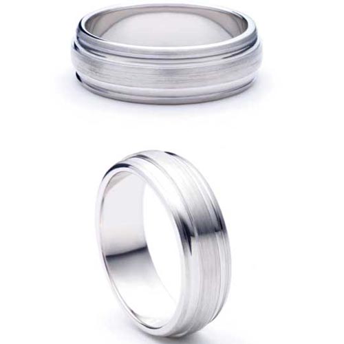 4mm Medium Flat Court Dedique Wedding Band Ring In 18 Ct White Gold