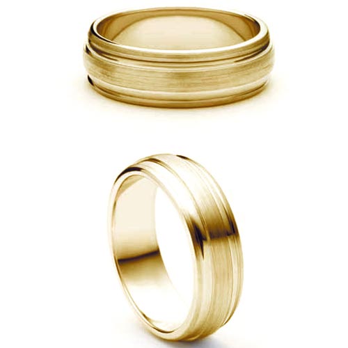 6mm Medium Court Dedique Wedding Band Ring In 9 Ct Yellow Gold