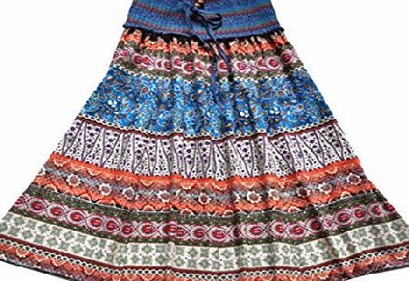 DEHANG Cotton Long Striped Maxi Skirt