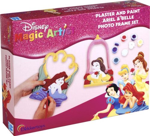 Dekker Toys Disney Princess - Ariel & Belle Plaster & Paint Photo Frame
