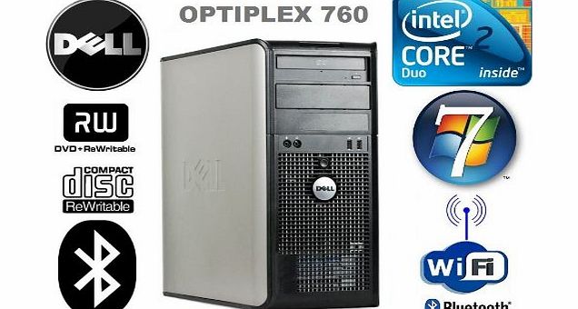 Powerful Dell OptiPlex 760 MT Computer - Intel Core 2 Duo 2.8GHz E7400 Processor - Wi-Fi & Bluetooth Enabled - Massive 500GB Hard Drive - Huge 4GB Memory (RAM) - DVD Writer -Windows 7 Professional