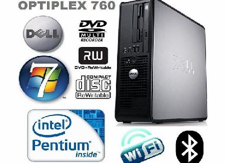 Windows 7 - Dell OptiPlex 760 Desktop Computer - Powerful Intel Pentium Dual Core 2.5GHz Processor - Wi Fi Enabled - 250GB Hard Drive - 4GB Memory - DVD RW (Writer)