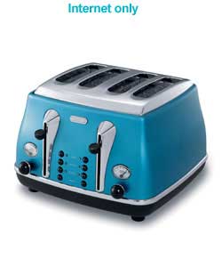 delonghi Icona 4 Slice Toaster - Blue
