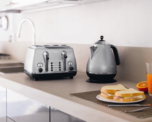 Icona Kettle and Toaster Silver