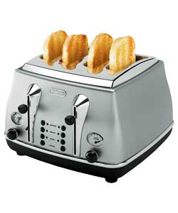 DeLonghi Icona Silver 4 Slice Toaster