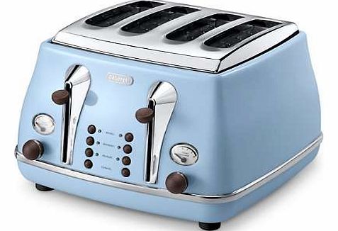DELONGHI Icona Vintage Blue 4 Slice Toaster