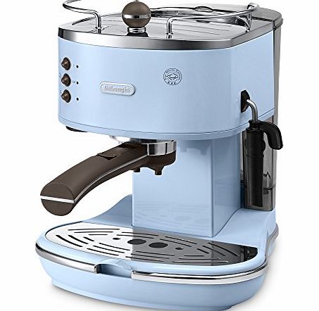Vintage Icona ECOV310.AZ Pump Espresso and Cappuccino Machine, 1.4 Litre, 1100 Watts - Blue