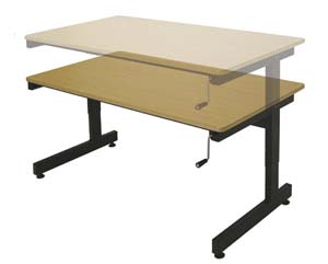 Deluxe adjustable height education table