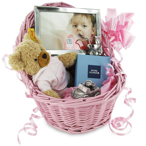 Deluxe Baby Girl Pink Gift Basket