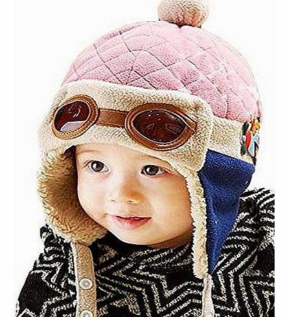 Baby Girls/Boys Winter Warm Hat Infant Beanie Cap Fleece Pink Color Split Earflap