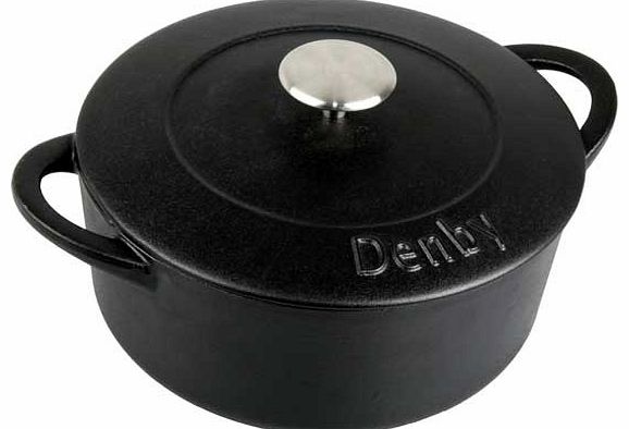 Denby Jet Black 24cm Cast Iron Casserole Dish