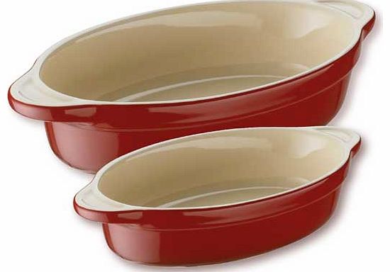 Denby Try Me Medium and Small Oval - Cherry