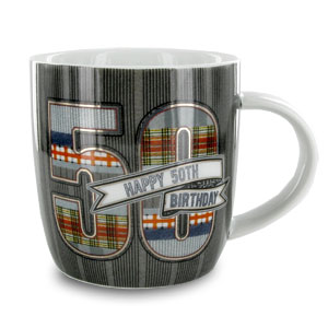Denim Style Happy 50th Birthday Mug