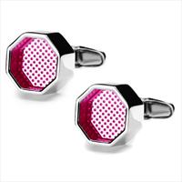 denisonboston Pink Roman Super Dot Cufflinks by