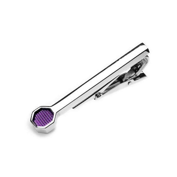Purple Roman Stripe Tie Clip by