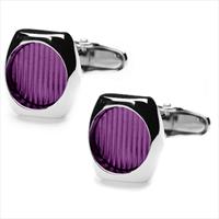 denisonboston Purple Skimm Stripe Cufflinks by
