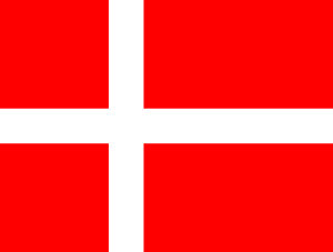 Denmark paper table flag, 6`` x 4``
