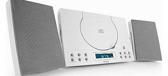 MC-5010 White Wall Mountable Micro Music Center CD FM Radio Aux In Clock/Alarm